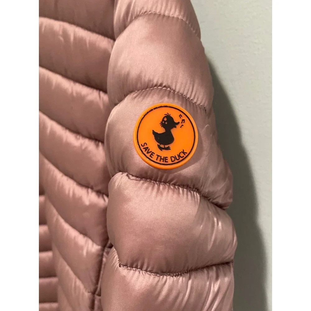 Save The Duck Kids Ultra Light‎ Puffer Jacket Mauve Pink Hooded Size 14